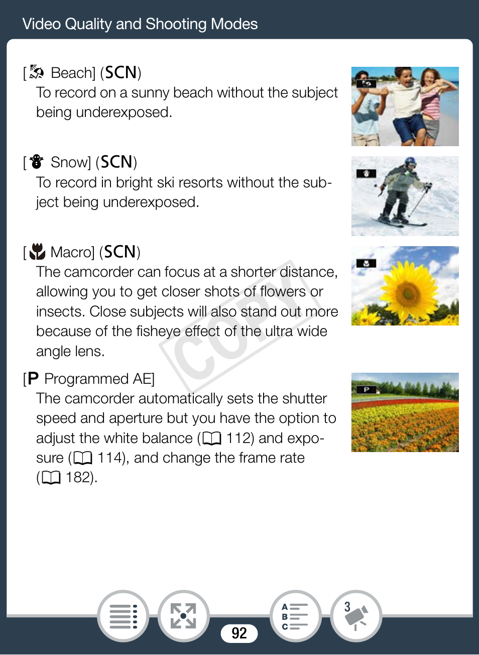 Cop y | Canon VIXIA mini User Manual | Page 92 / 253
