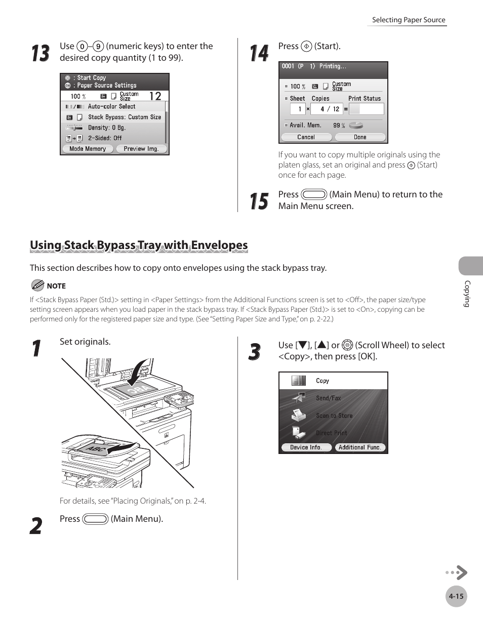 Using stack bypass tray with envelopes, Using stack bypass tray with envelopes -15 | Canon Color imageCLASS MF9280Cdn User Manual | Page 162 / 548