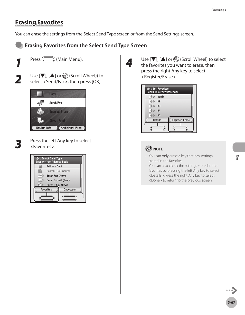 Erasing favorites, Erasing favorites -67 | Canon Color imageCLASS MF9280Cdn User Manual | Page 288 / 548