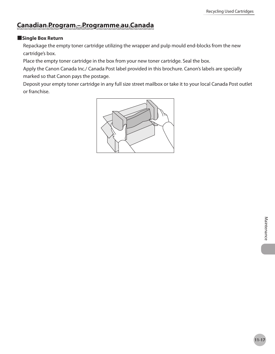 Canadian program – programme au canada, Canadian program – programme au canada -17 | Canon Color imageCLASS MF9280Cdn User Manual | Page 452 / 548