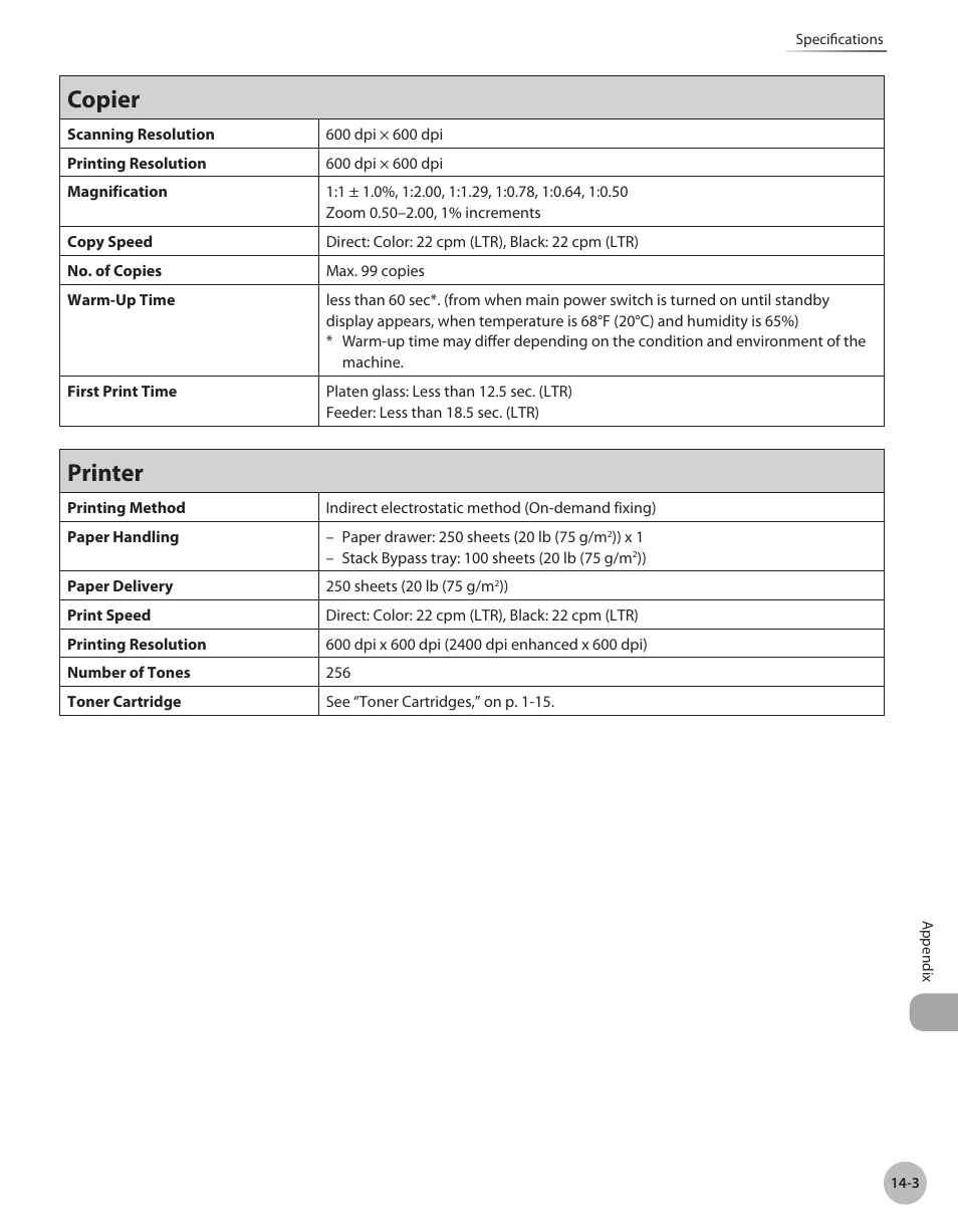 Copier -3 printer -3, Copier, Printer | Canon Color imageCLASS MF9280Cdn User Manual | Page 538 / 548