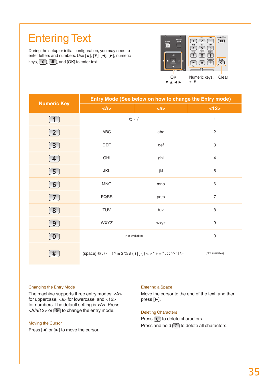 Entering text | Canon Color imageCLASS MF8580Cdw User Manual | Page 35 / 36