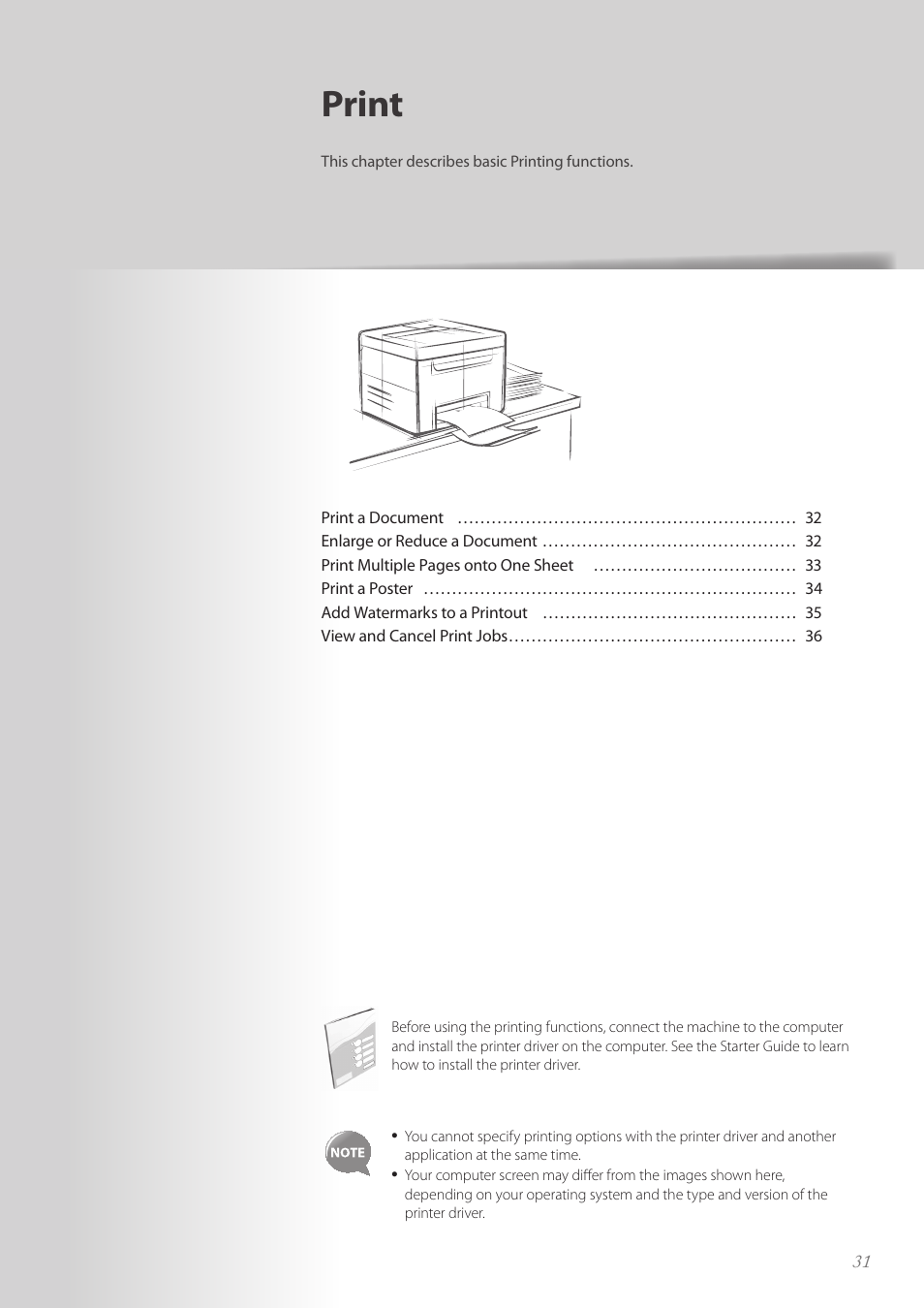 Print | Canon FAXPHONE L100 User Manual | Page 31 / 96