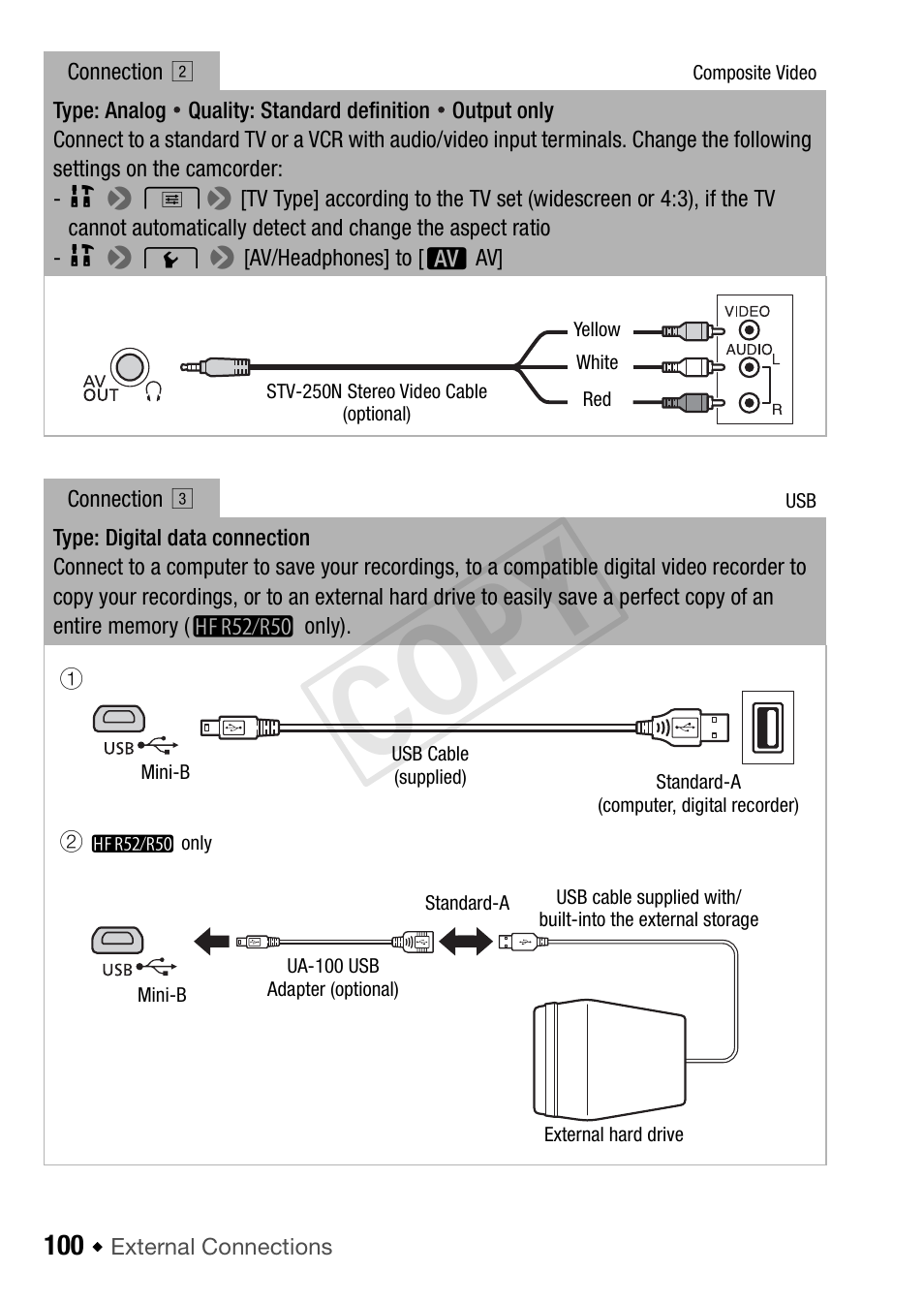 Cop y | Canon VIXIA HF R52 User Manual | Page 100 / 200