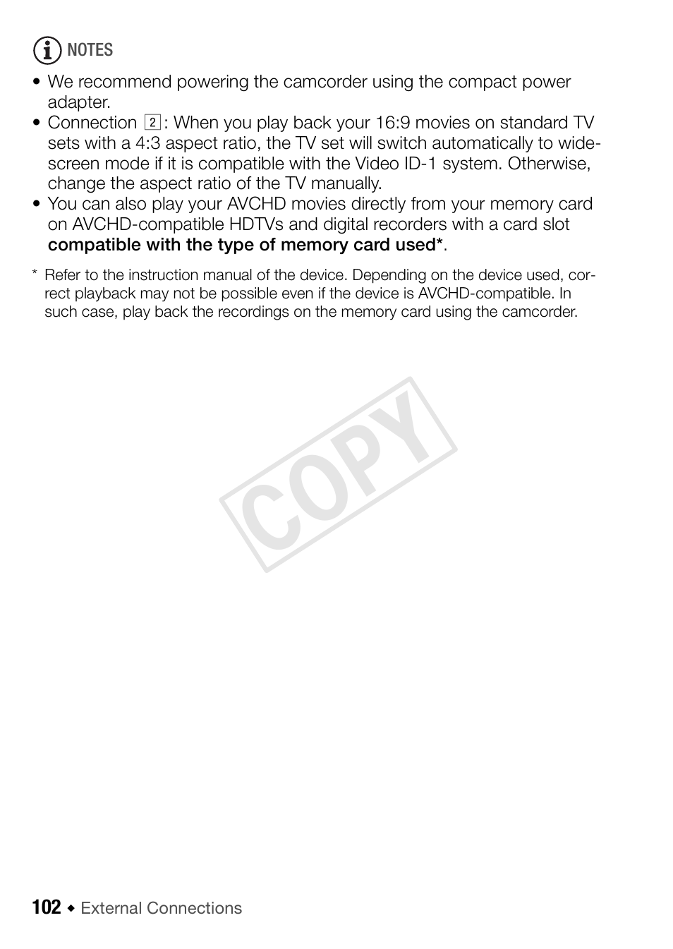 Cop y | Canon VIXIA HF R52 User Manual | Page 102 / 200