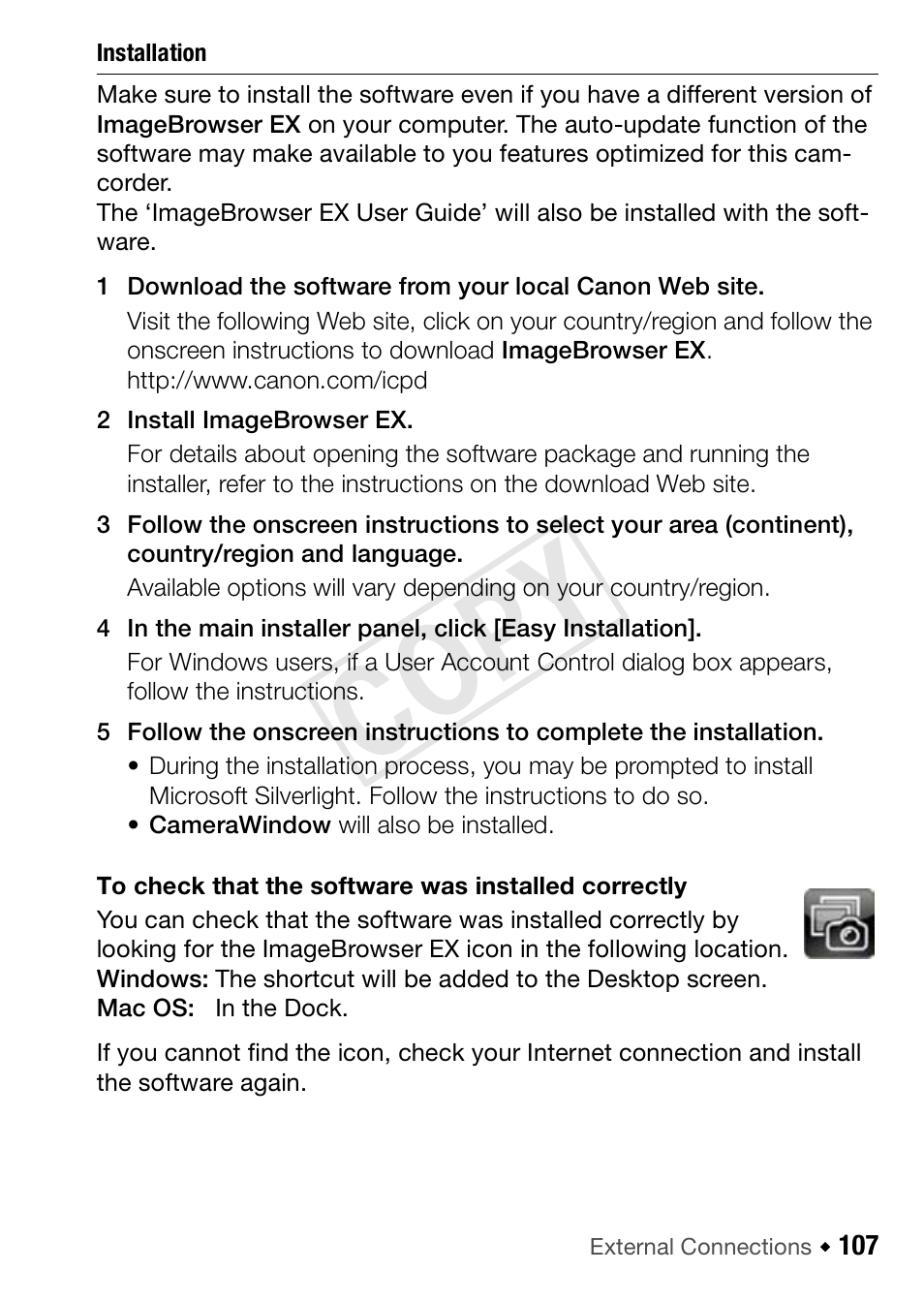 Cop y | Canon VIXIA HF R52 User Manual | Page 107 / 200