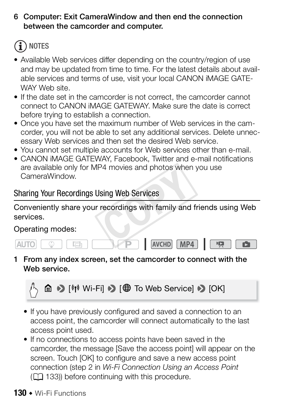 Cop y | Canon VIXIA HF R52 User Manual | Page 130 / 200