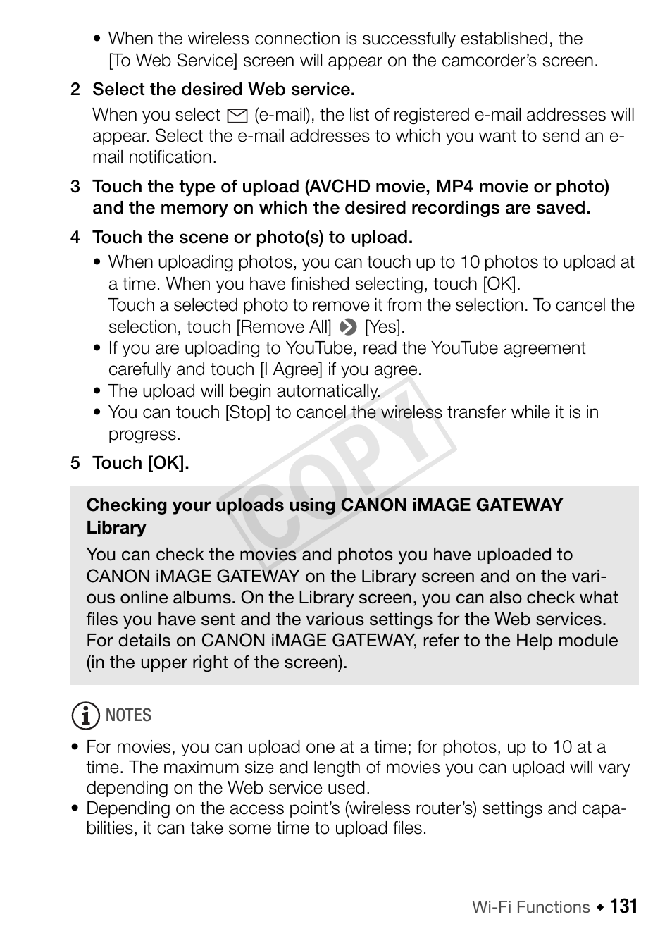 Cop y | Canon VIXIA HF R52 User Manual | Page 131 / 200