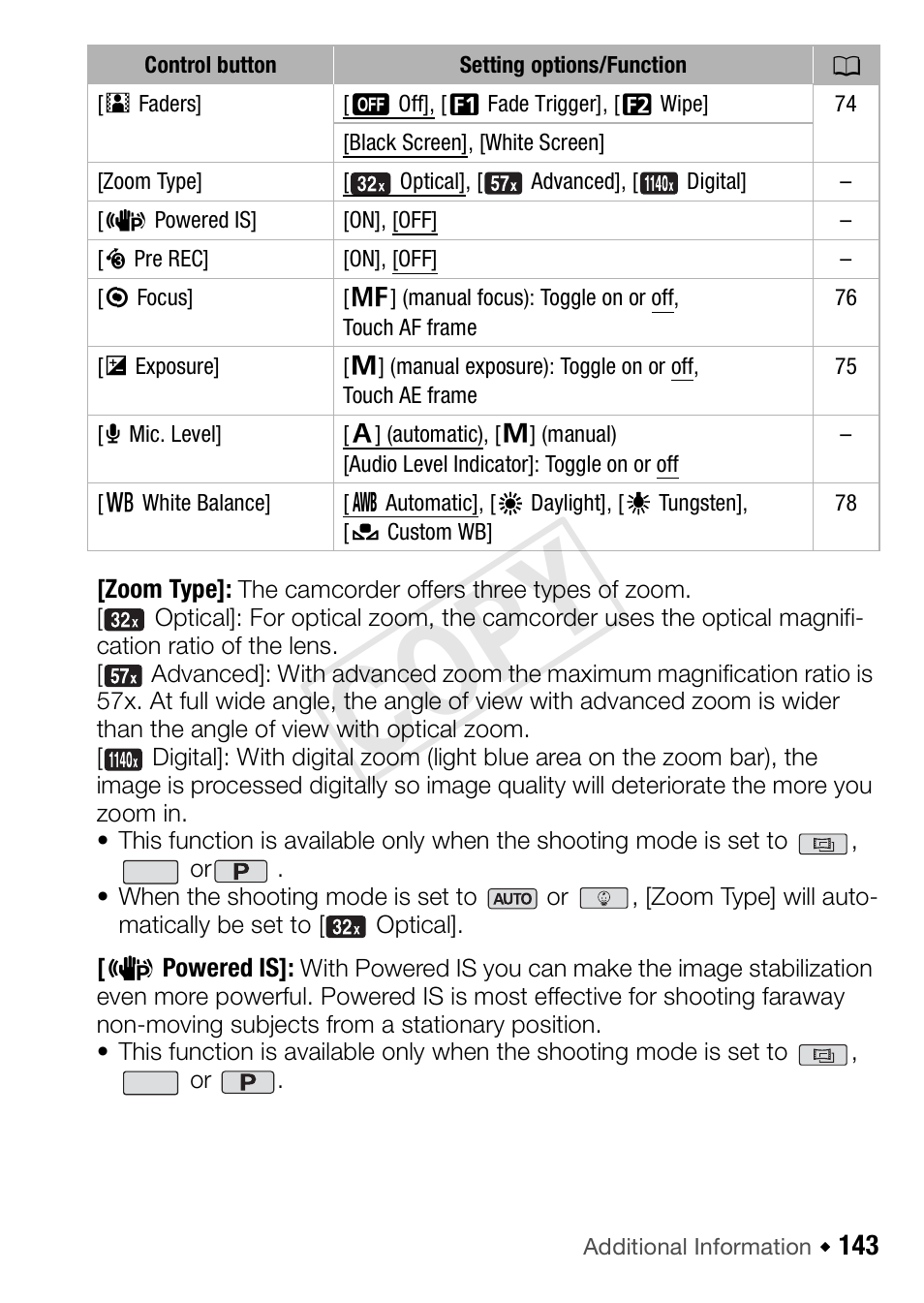 Cop y | Canon VIXIA HF R52 User Manual | Page 143 / 200