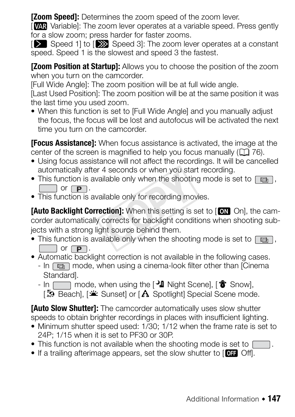 Cop y | Canon VIXIA HF R52 User Manual | Page 147 / 200