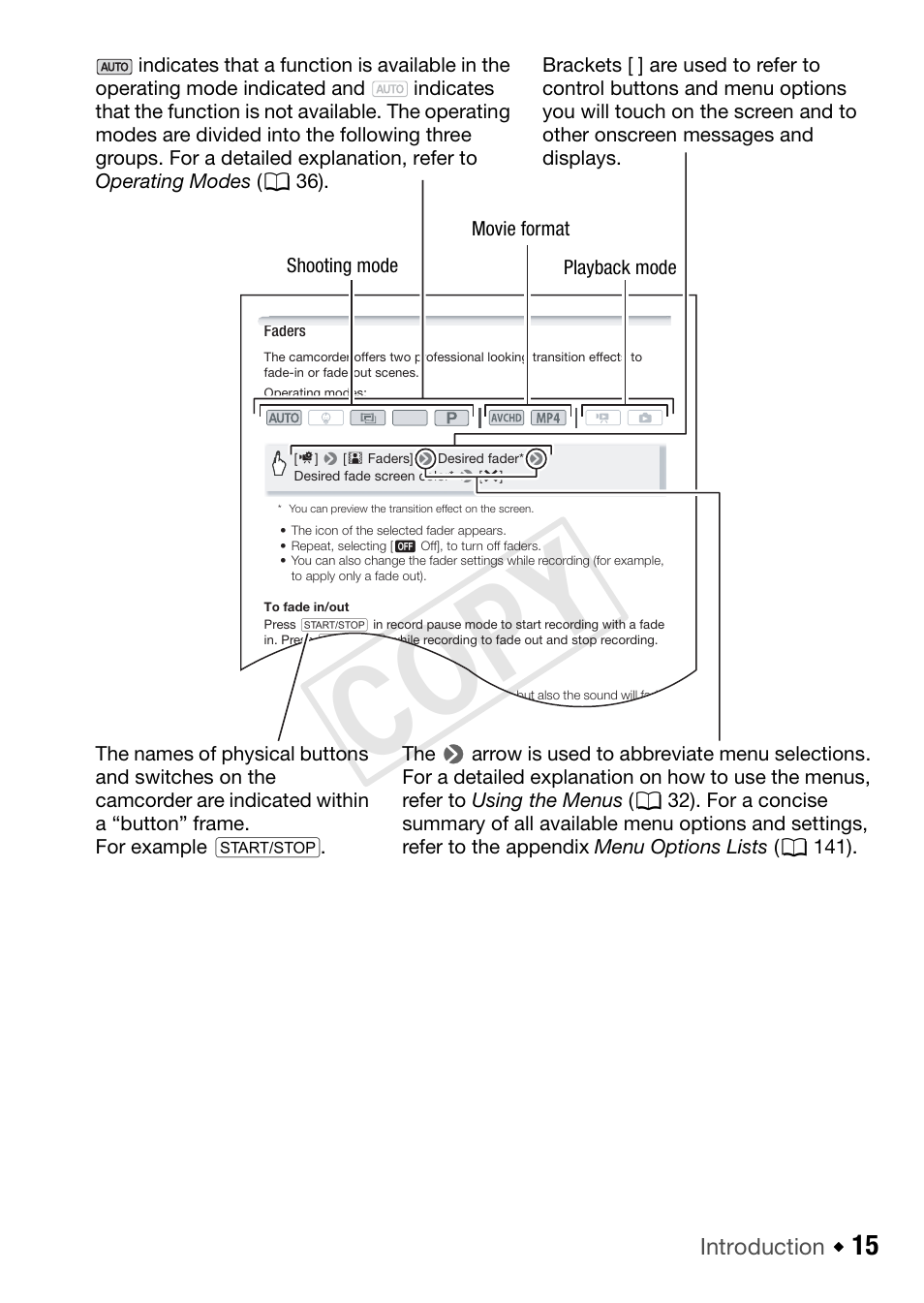 Cop y | Canon VIXIA HF R52 User Manual | Page 15 / 200