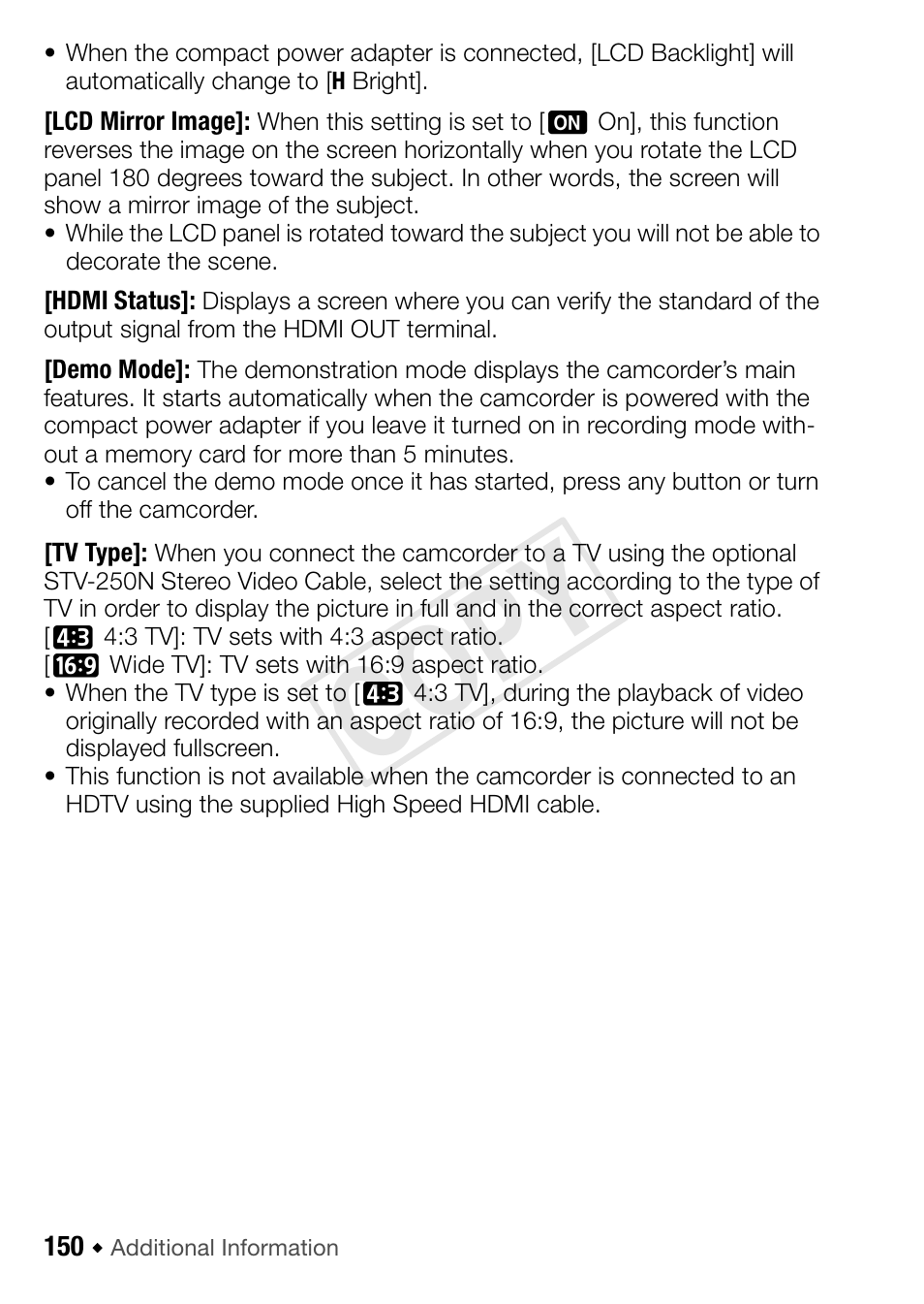 Cop y | Canon VIXIA HF R52 User Manual | Page 150 / 200