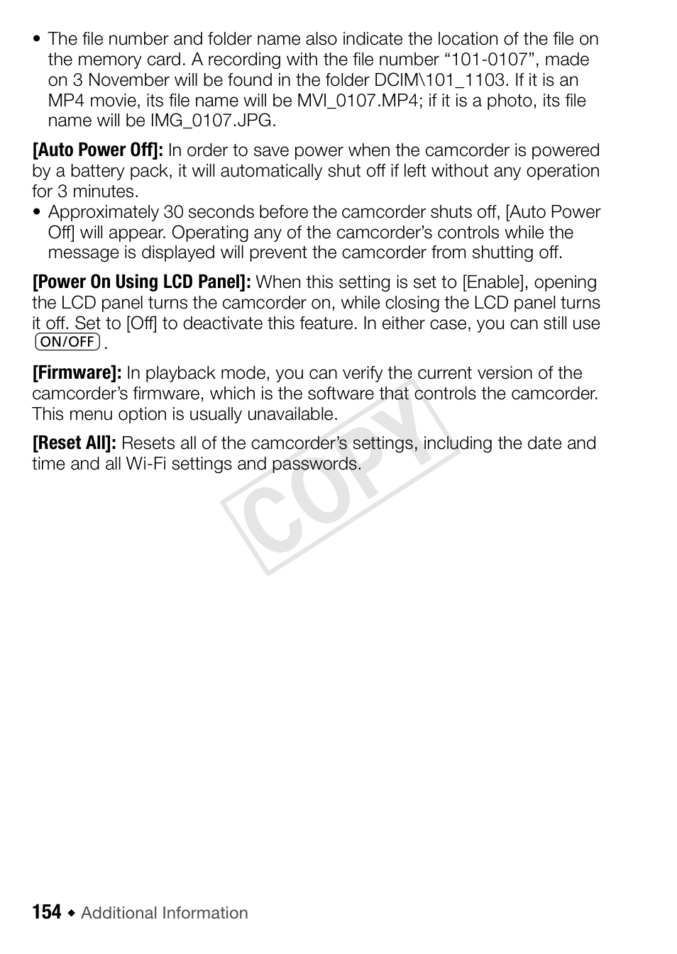Cop y | Canon VIXIA HF R52 User Manual | Page 154 / 200