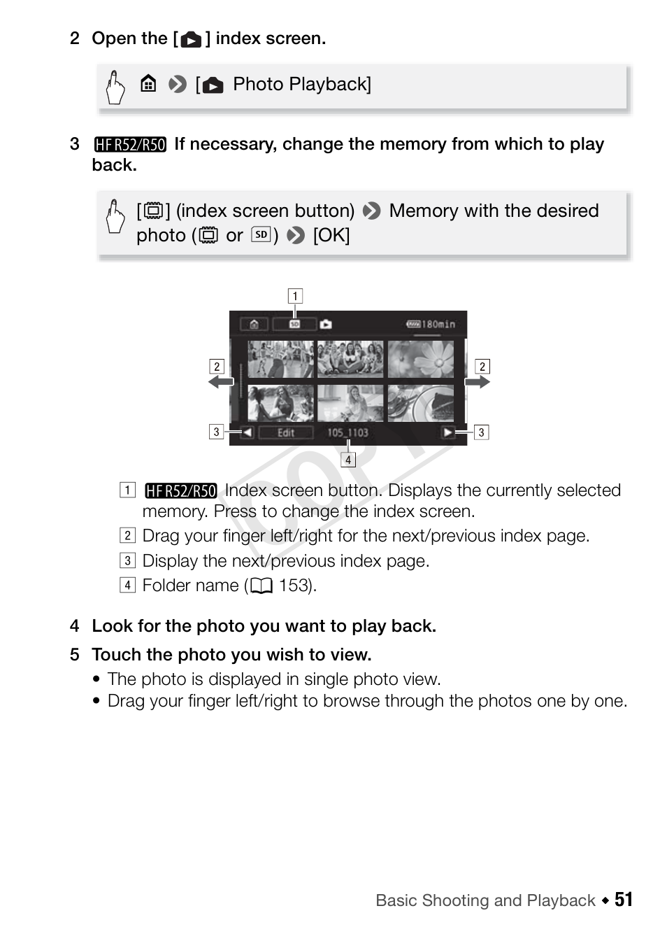 Cop y | Canon VIXIA HF R52 User Manual | Page 51 / 200
