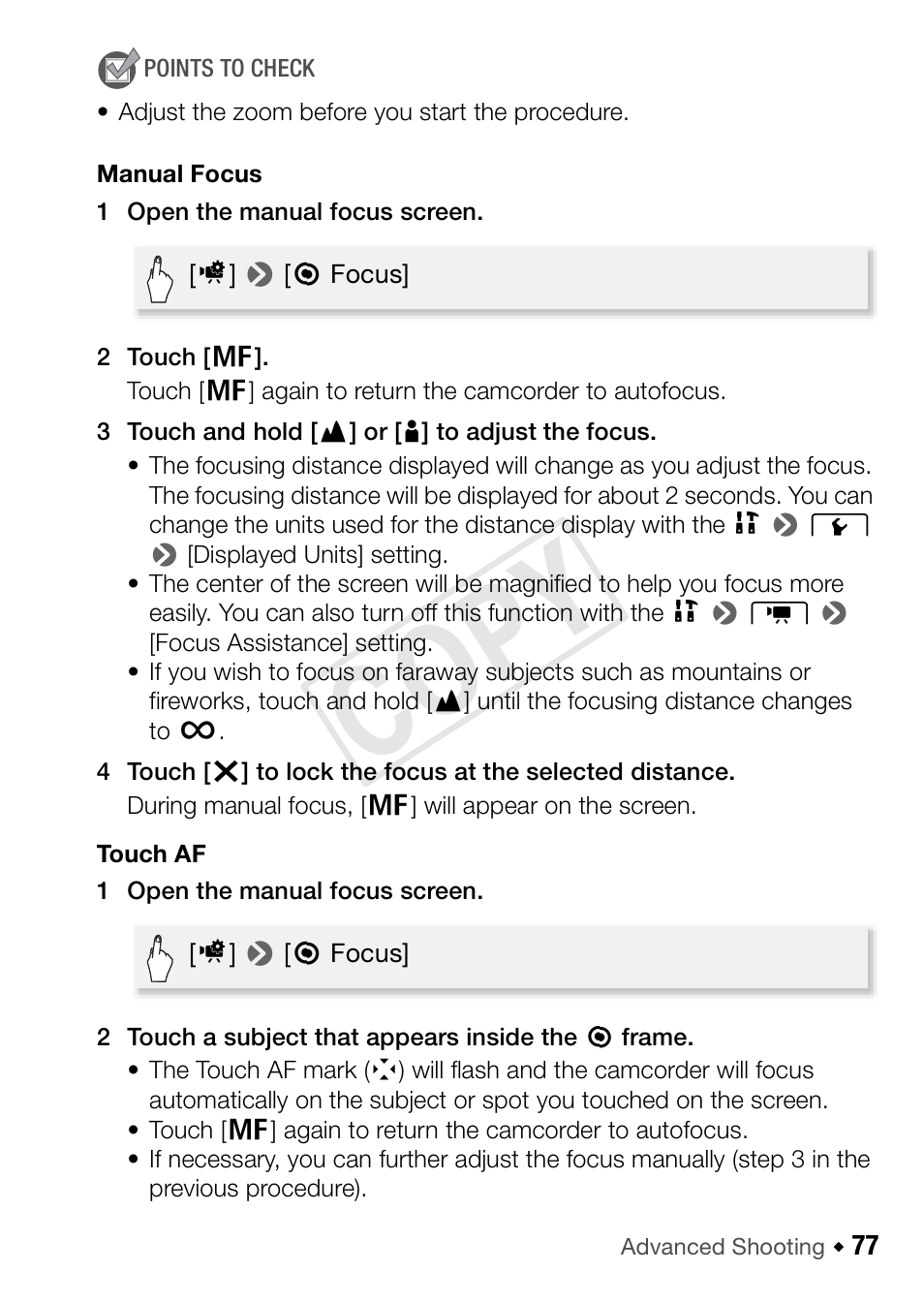 Cop y | Canon VIXIA HF R52 User Manual | Page 77 / 200