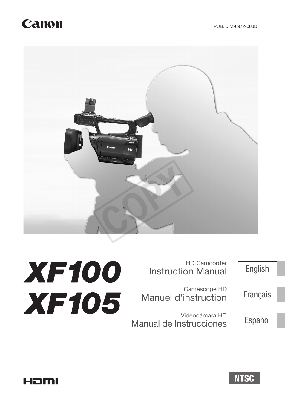 Canon XF105 User Manual | 186 pages