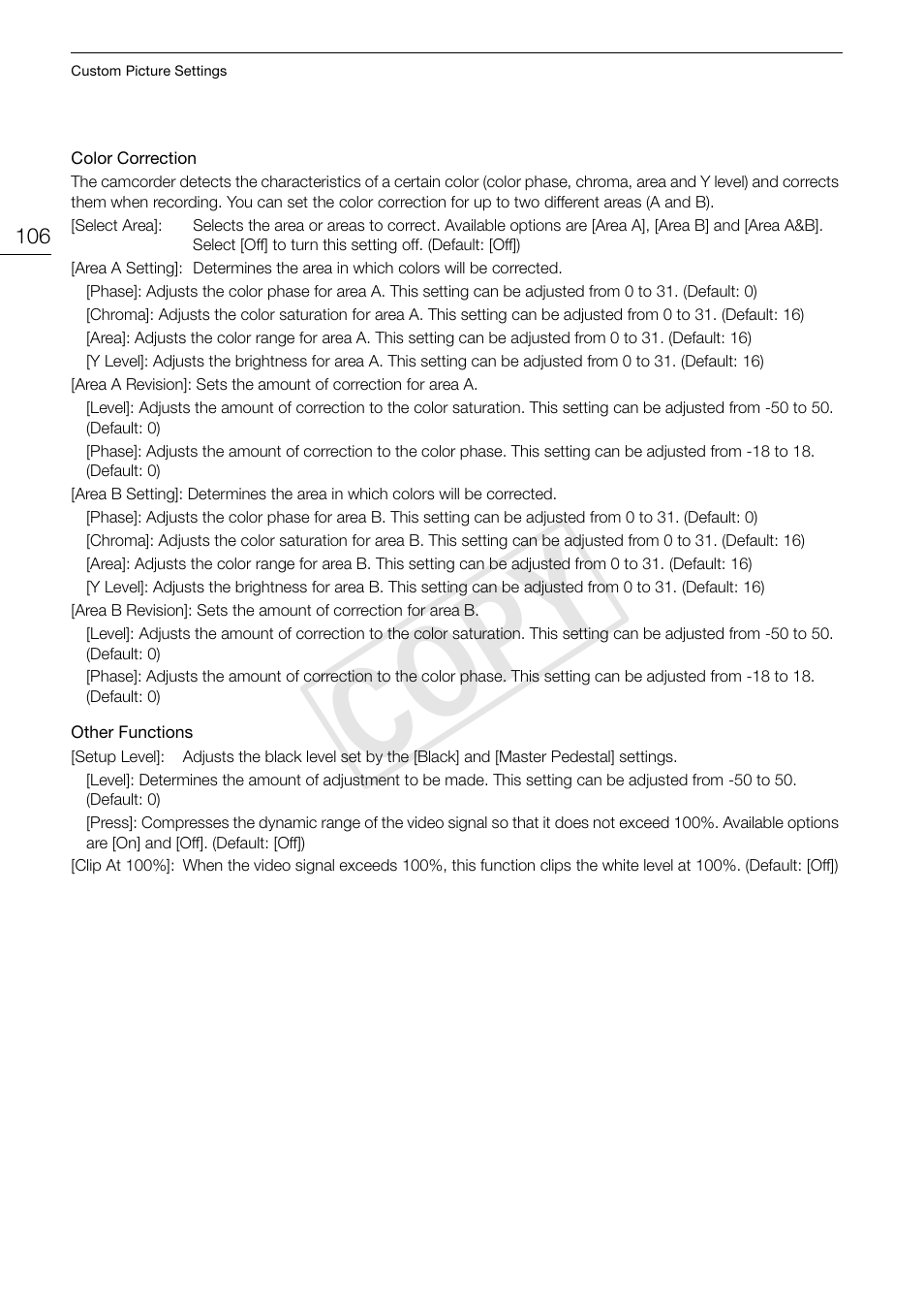 Cop y | Canon XF105 User Manual | Page 106 / 186