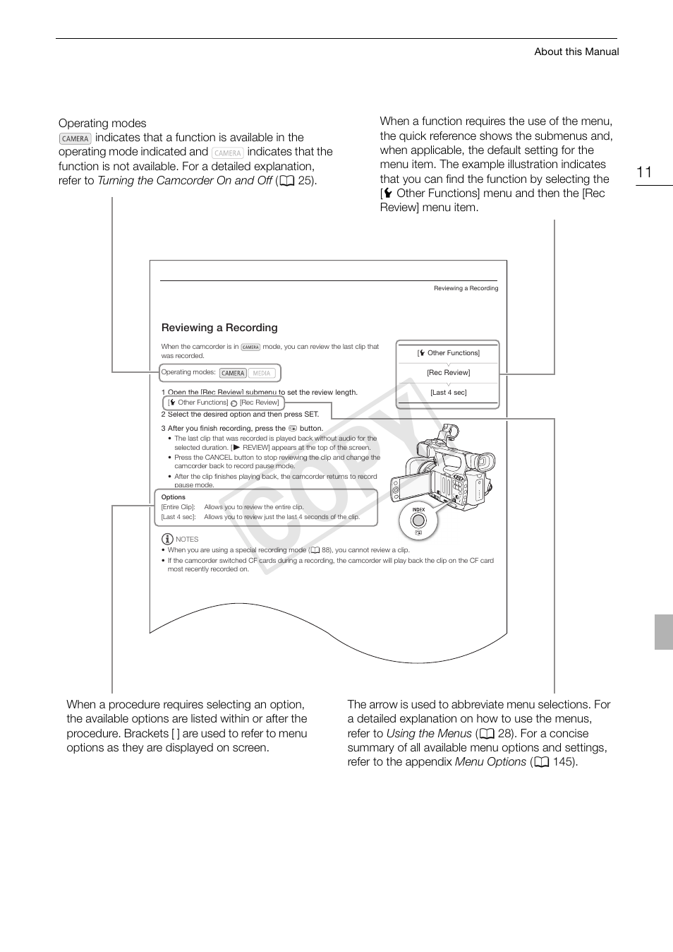 Cop y | Canon XF105 User Manual | Page 11 / 186