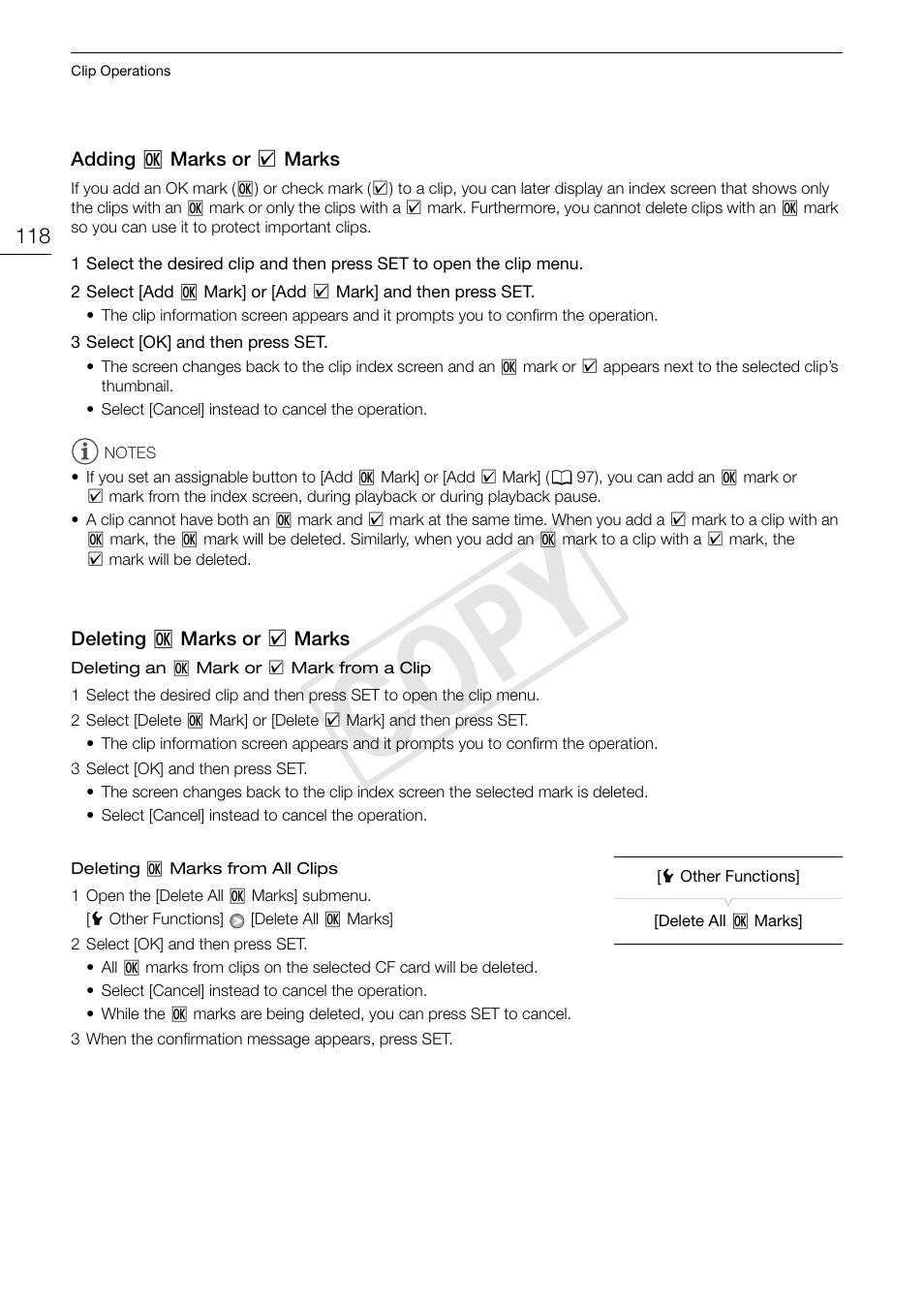 Cop y | Canon XF105 User Manual | Page 118 / 186