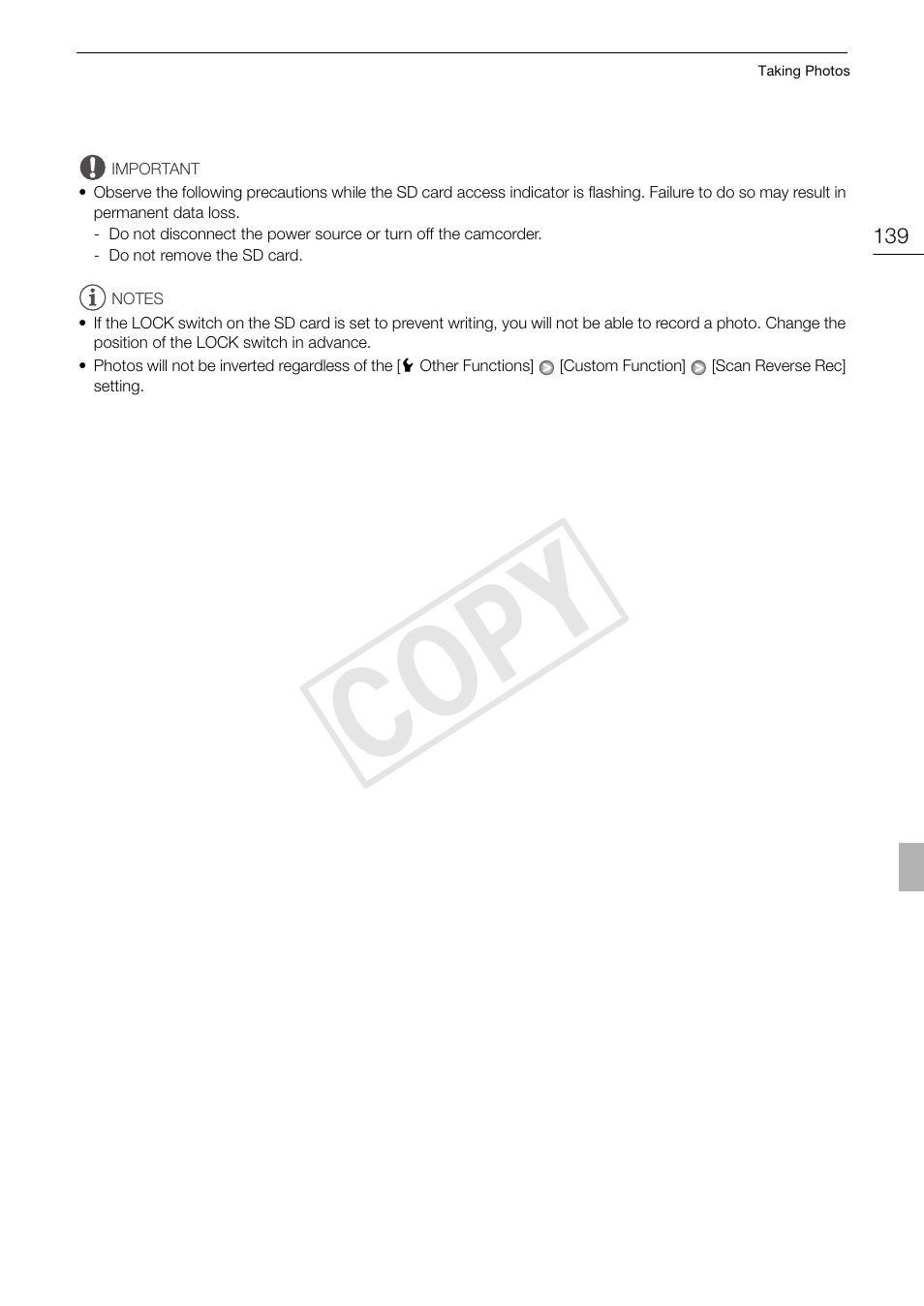 Cop y | Canon XF105 User Manual | Page 139 / 186