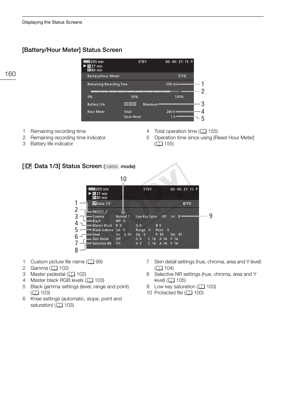 Cop y | Canon XF105 User Manual | Page 160 / 186
