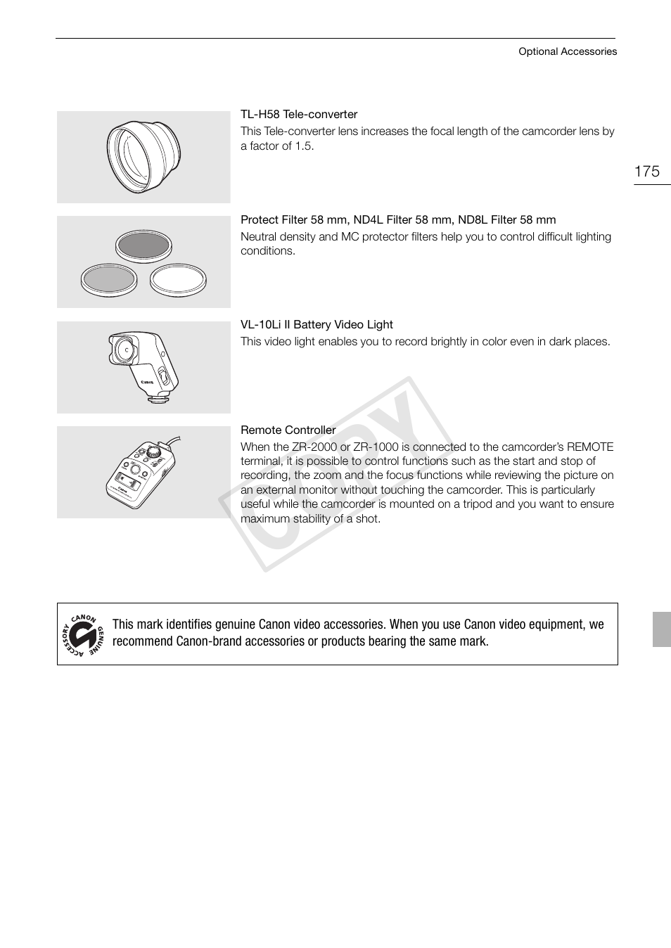 Cop y | Canon XF105 User Manual | Page 175 / 186