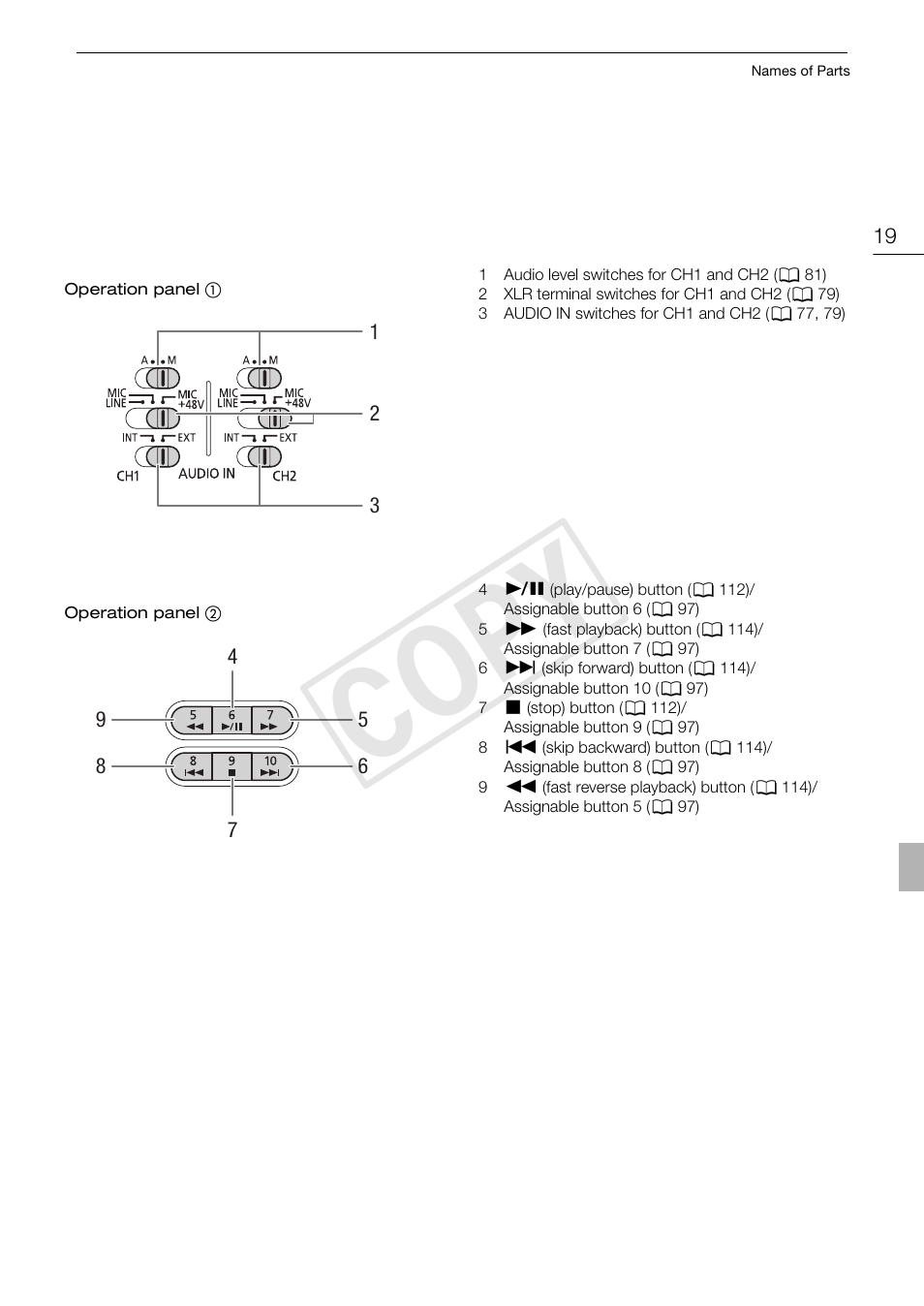 Cop y | Canon XF105 User Manual | Page 19 / 186