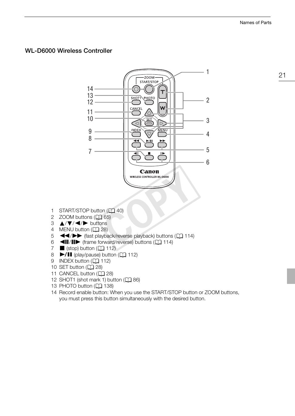 Cop y | Canon XF105 User Manual | Page 21 / 186