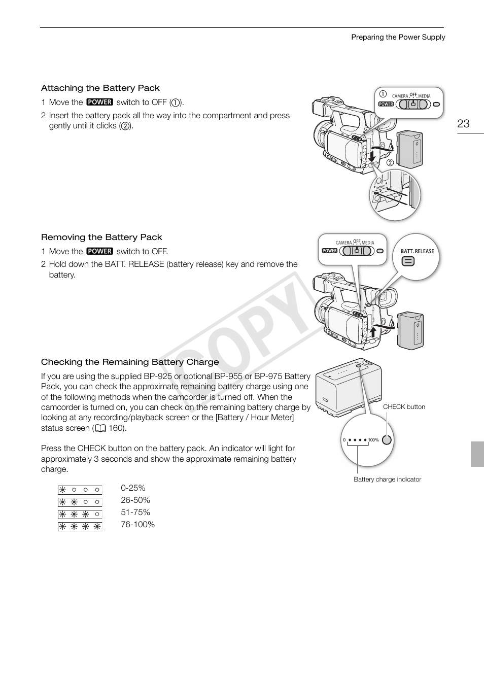 Cop y | Canon XF105 User Manual | Page 23 / 186