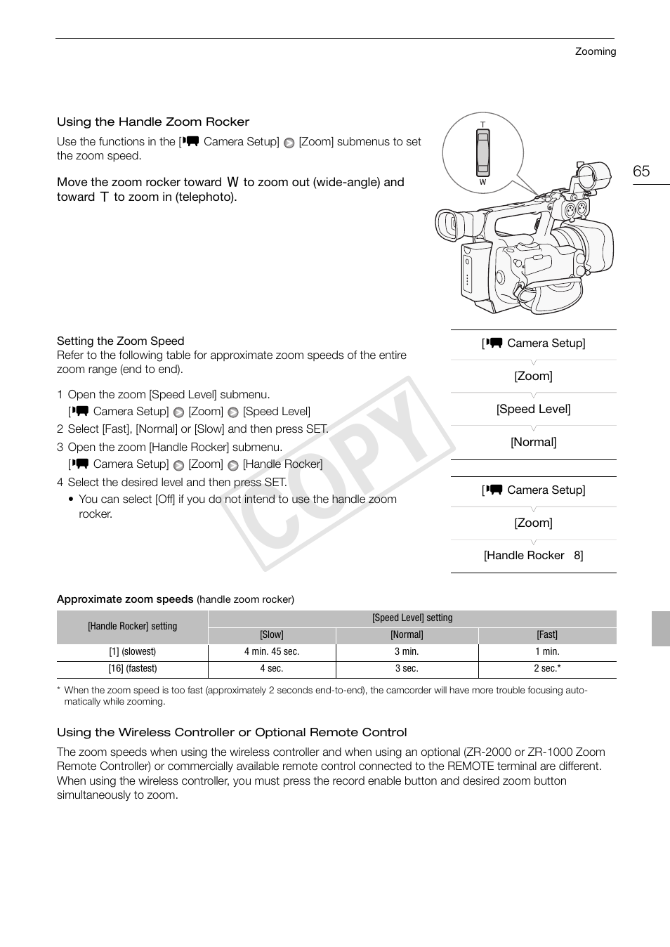 Cop y | Canon XF105 User Manual | Page 65 / 186