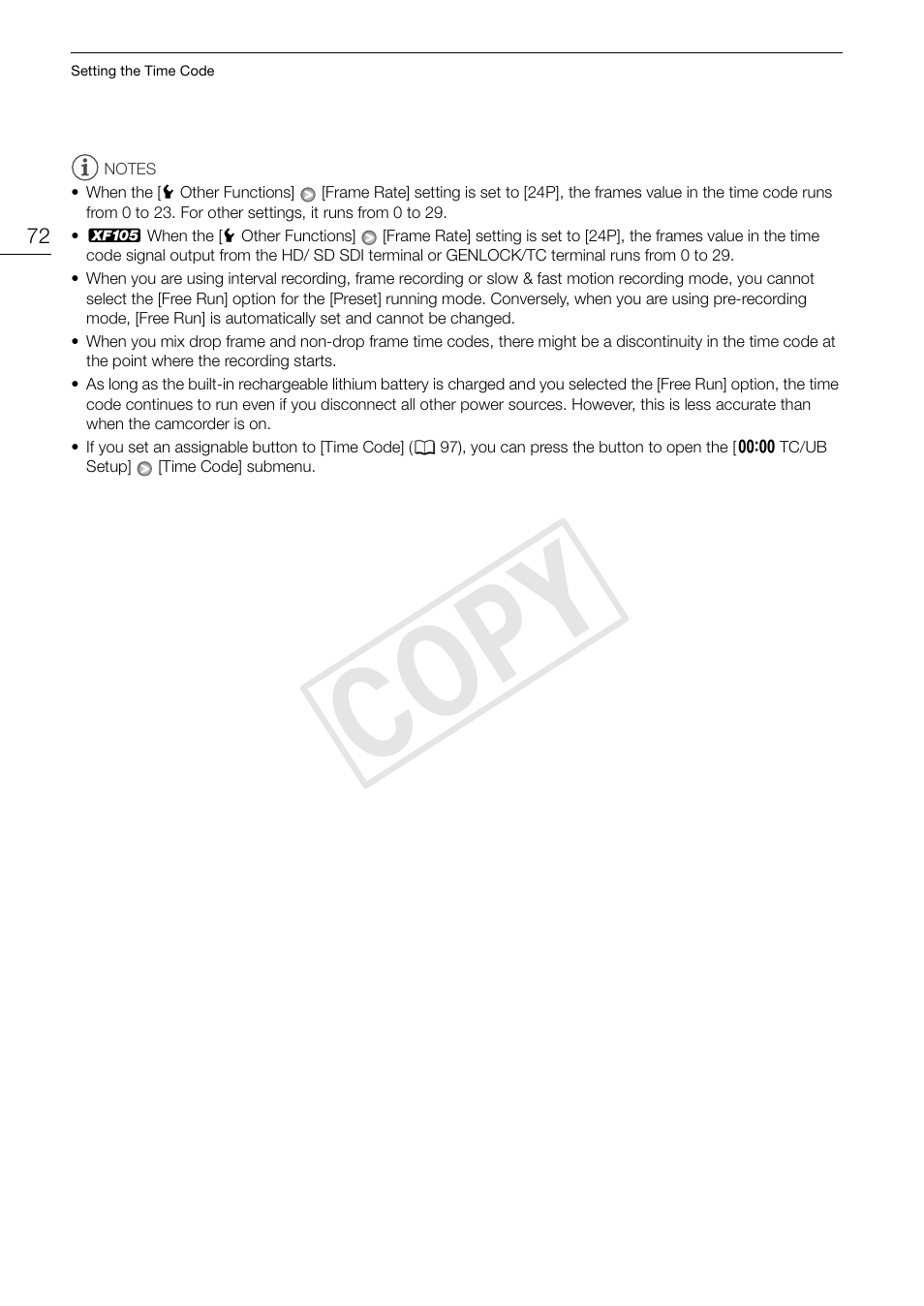 Cop y | Canon XF105 User Manual | Page 72 / 186