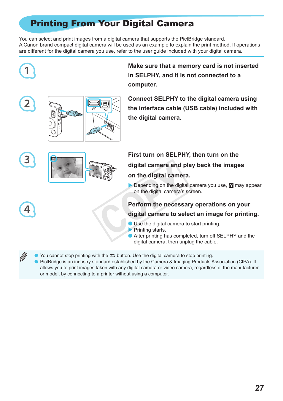 Cop y | Canon SELPHY CP800 Black User Manual | Page 28 / 73