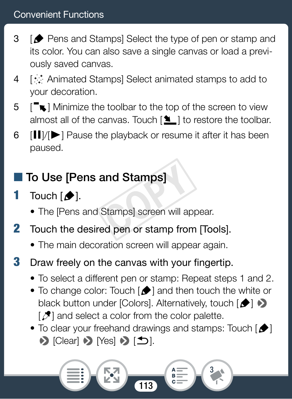 Cop y | Canon VIXIA mini X User Manual | Page 113 / 310