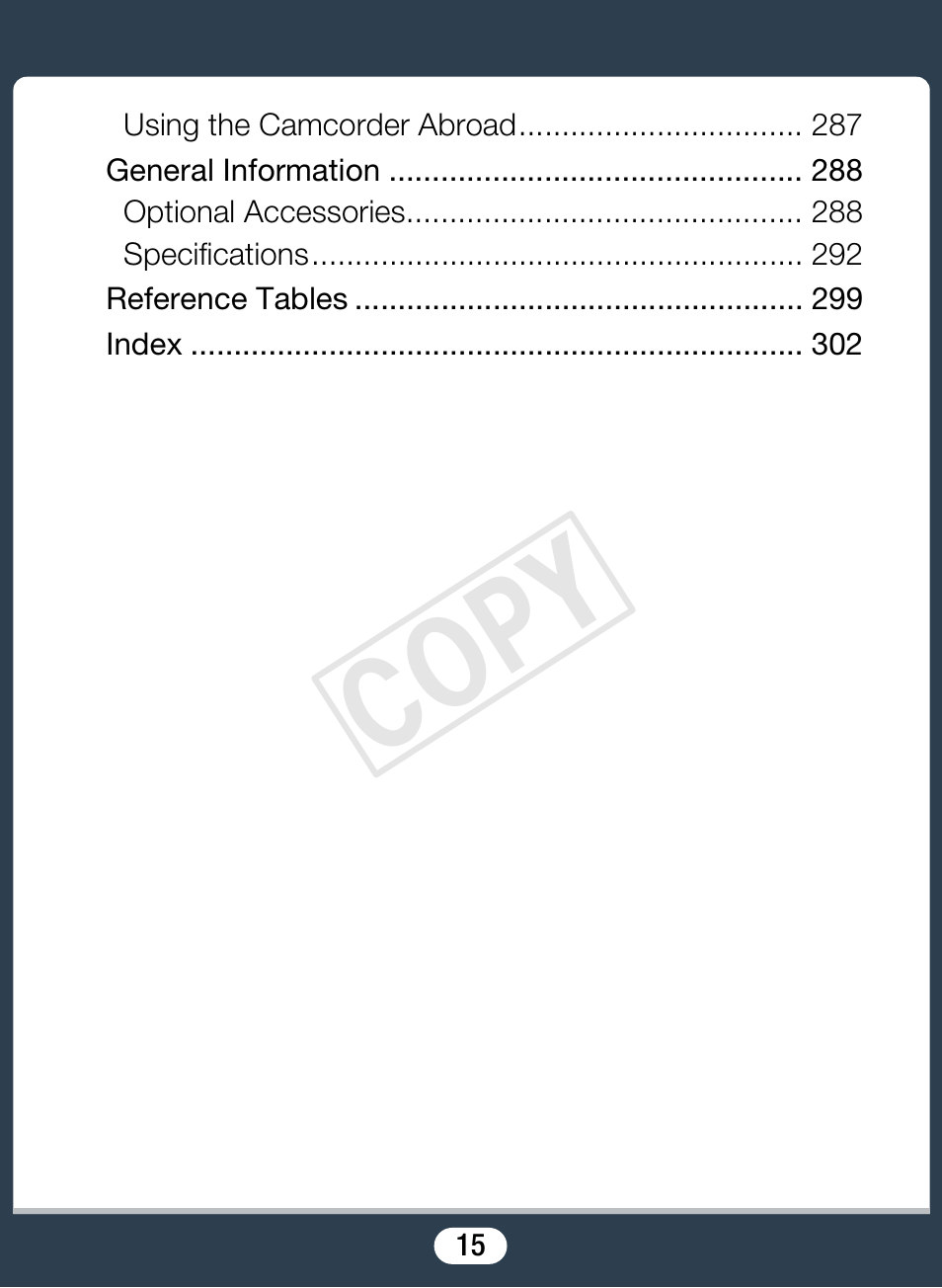 Cop y | Canon VIXIA mini X User Manual | Page 15 / 310