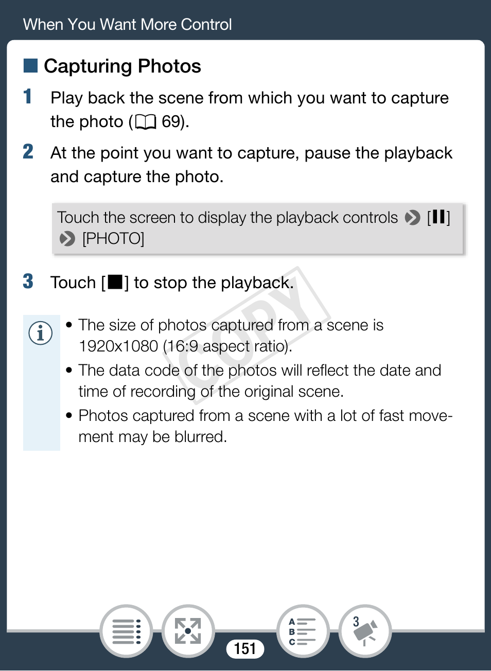 Cop y | Canon VIXIA mini X User Manual | Page 151 / 310