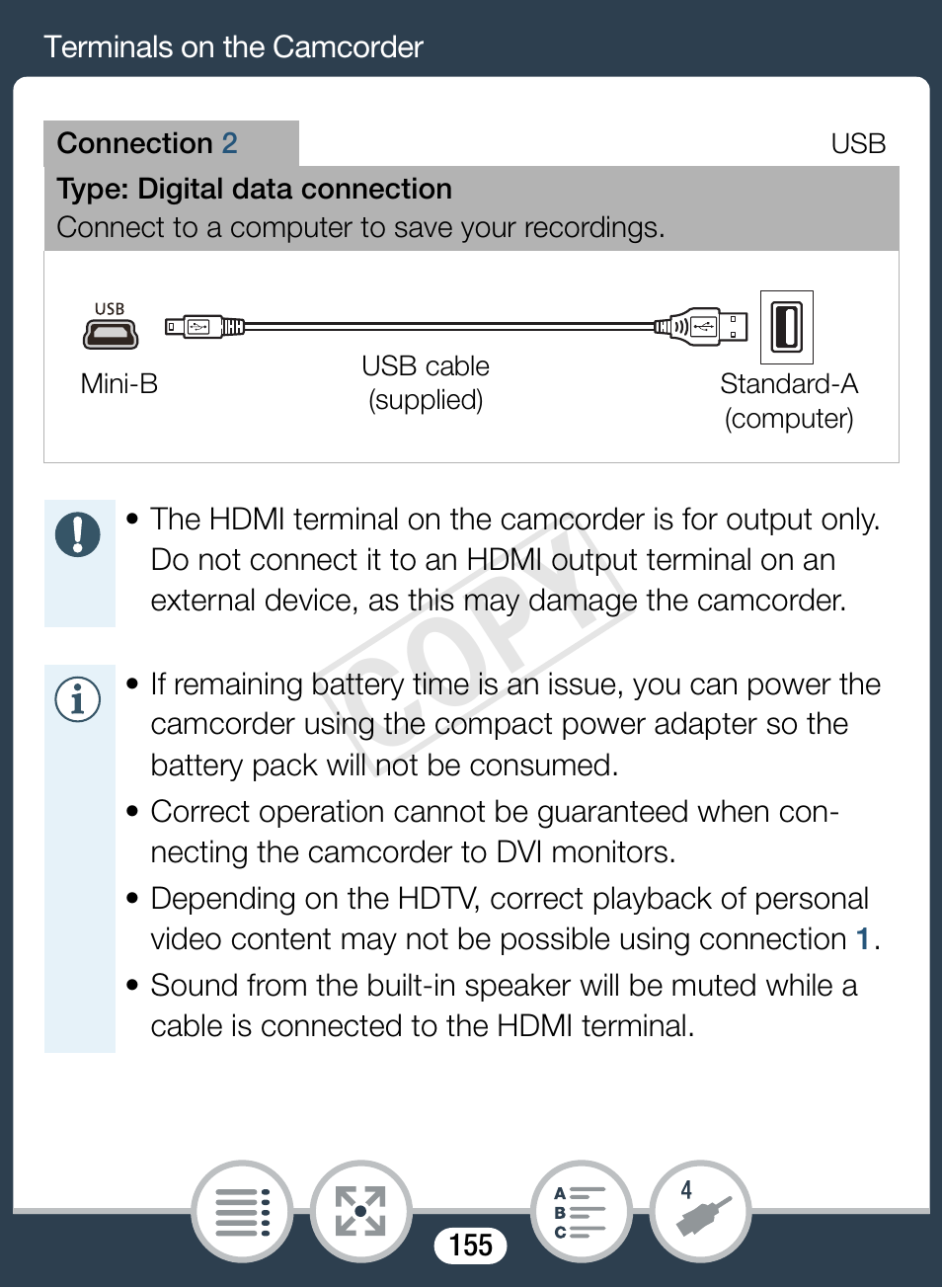 Cop y | Canon VIXIA mini X User Manual | Page 155 / 310