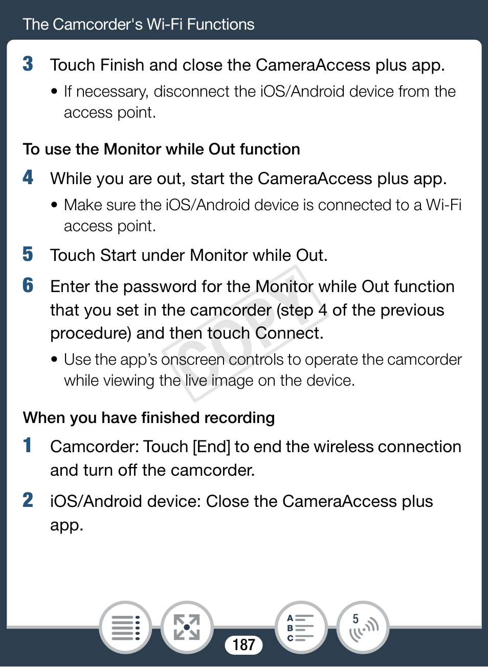 Cop y | Canon VIXIA mini X User Manual | Page 187 / 310