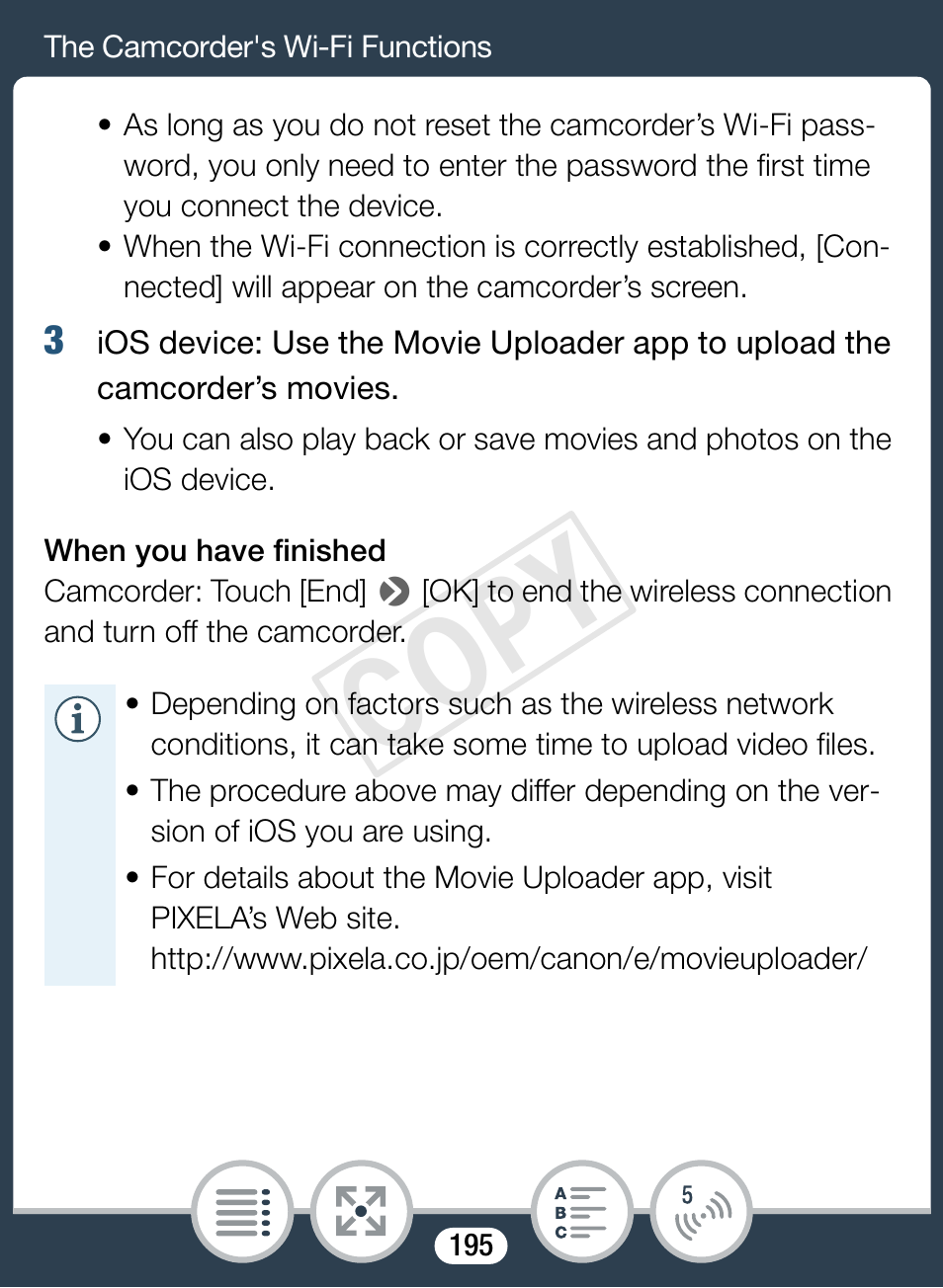 Cop y | Canon VIXIA mini X User Manual | Page 195 / 310