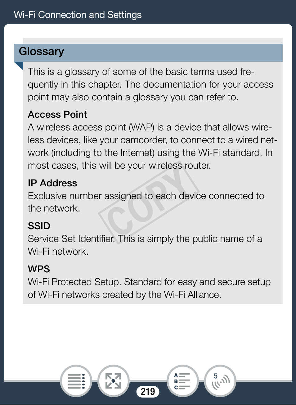 Cop y | Canon VIXIA mini X User Manual | Page 219 / 310