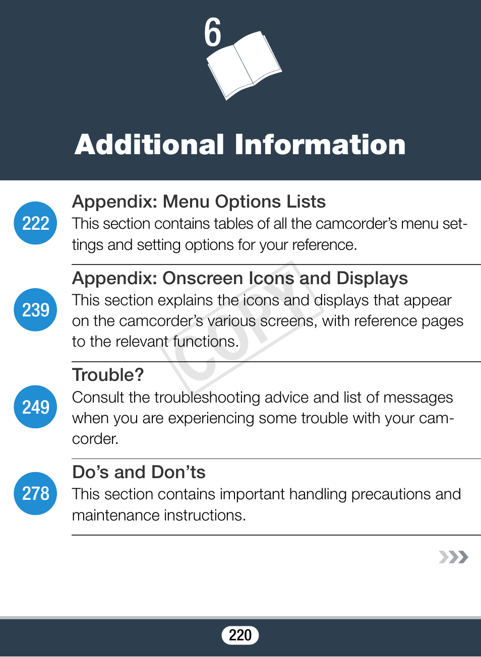 Additional information, Cop y | Canon VIXIA mini X User Manual | Page 220 / 310