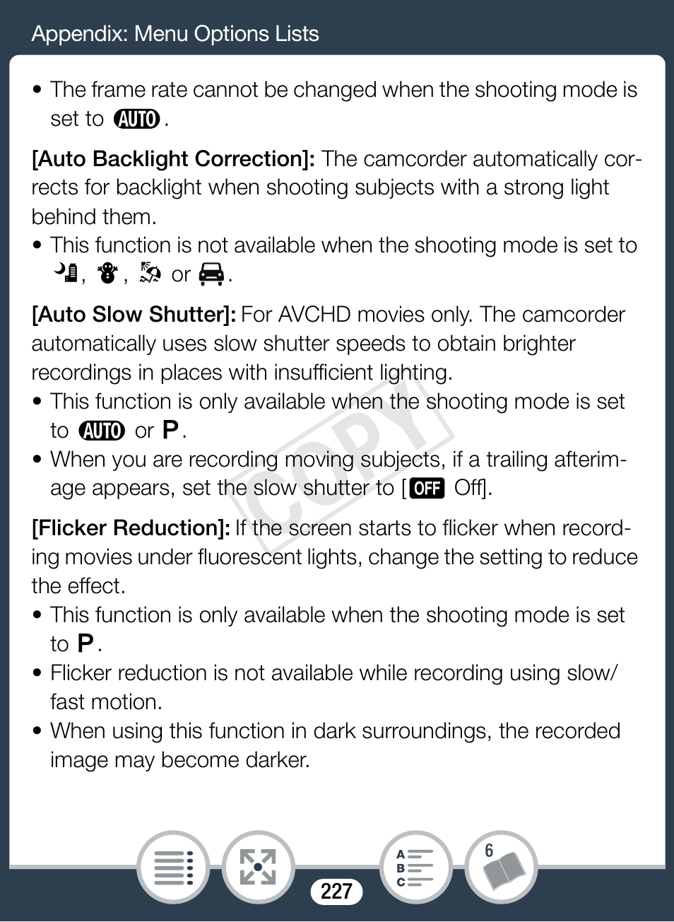 Cop y | Canon VIXIA mini X User Manual | Page 227 / 310