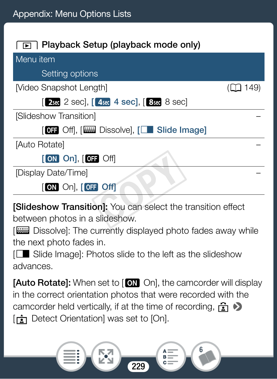Cop y | Canon VIXIA mini X User Manual | Page 229 / 310