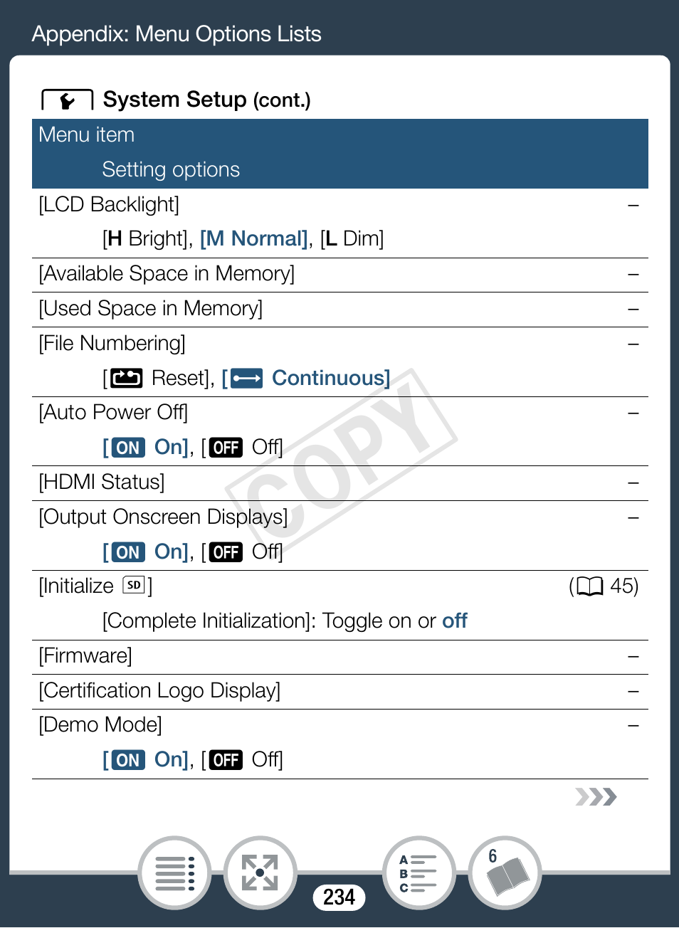Cop y | Canon VIXIA mini X User Manual | Page 234 / 310
