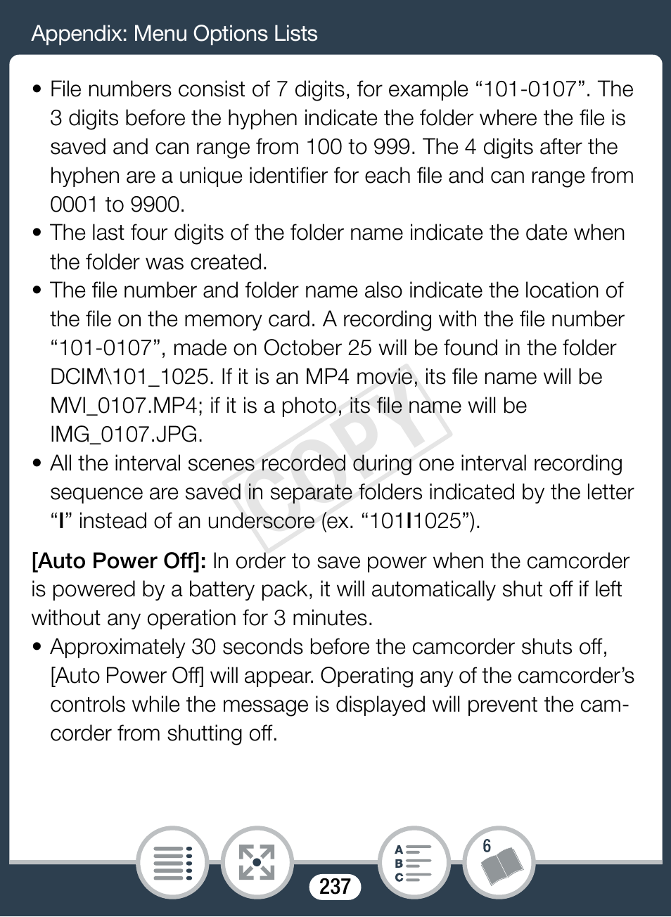 Cop y | Canon VIXIA mini X User Manual | Page 237 / 310