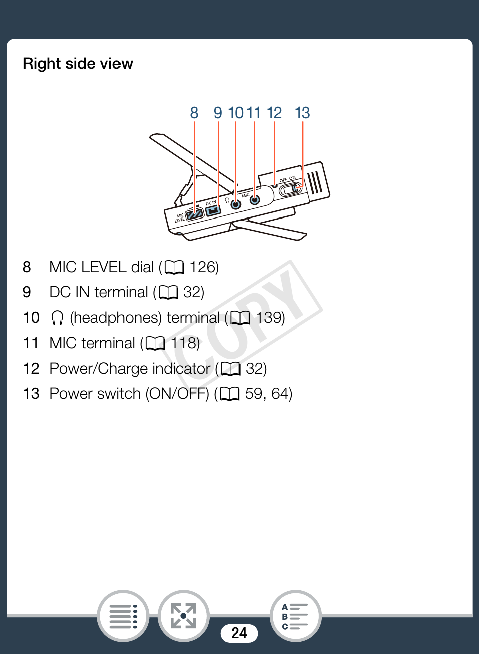 Cop y | Canon VIXIA mini X User Manual | Page 24 / 310