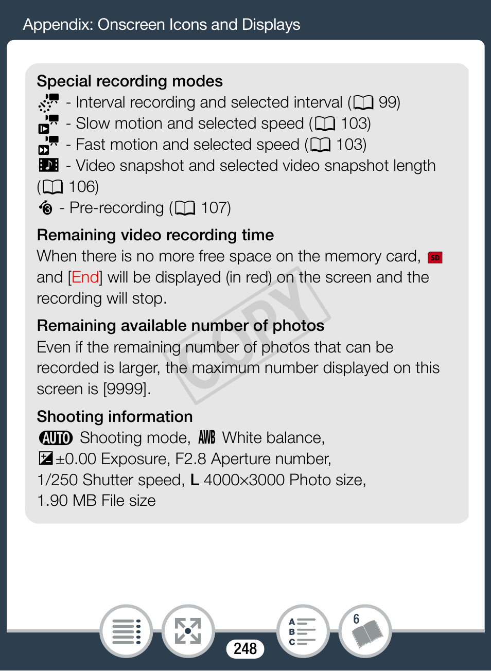 Cop y | Canon VIXIA mini X User Manual | Page 248 / 310