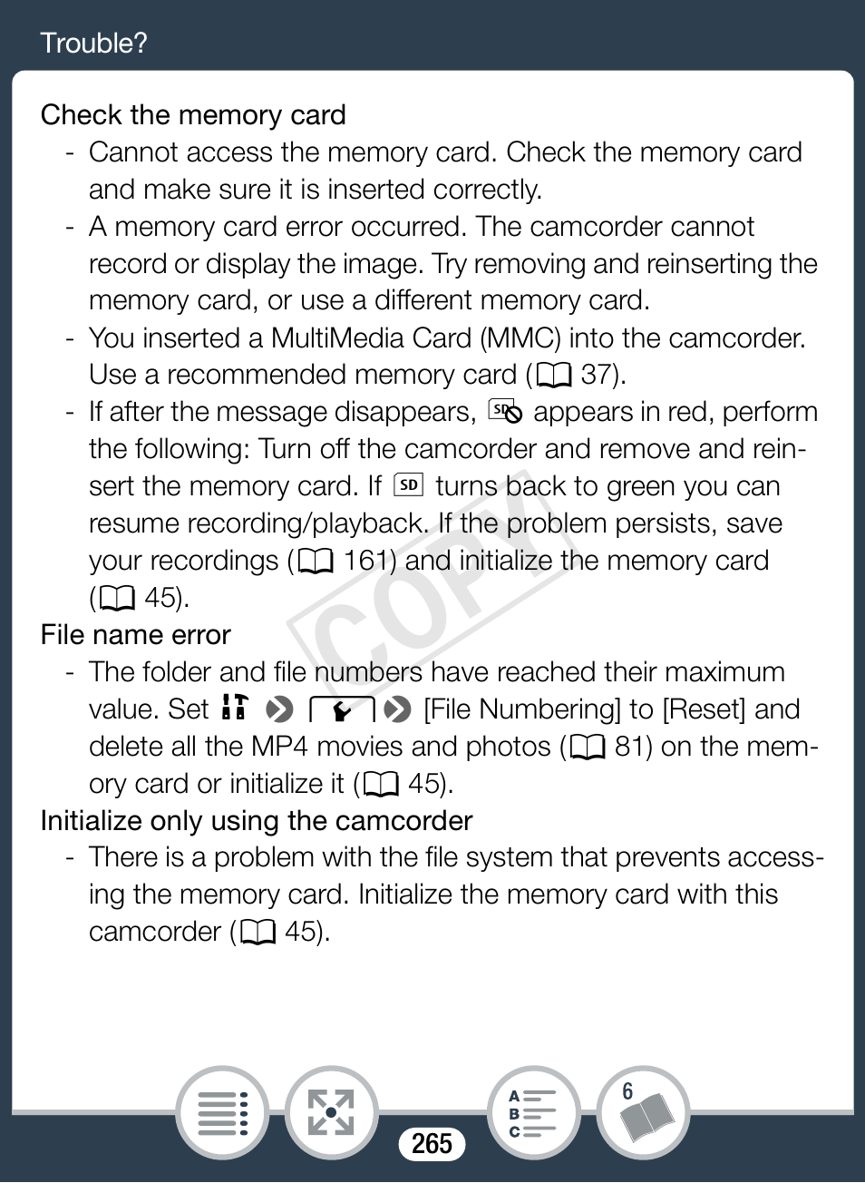 Cop y | Canon VIXIA mini X User Manual | Page 265 / 310