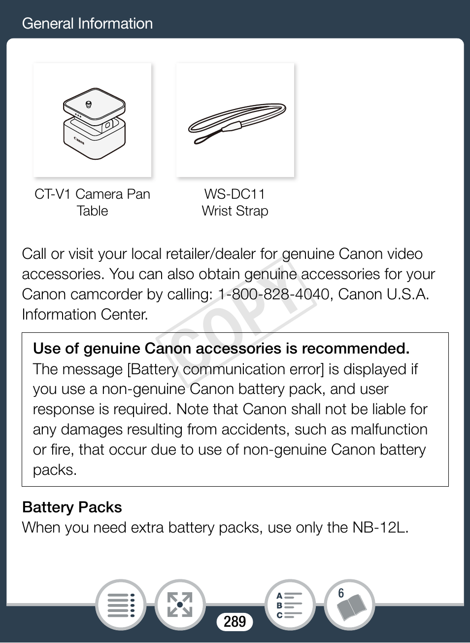 Cop y | Canon VIXIA mini X User Manual | Page 289 / 310