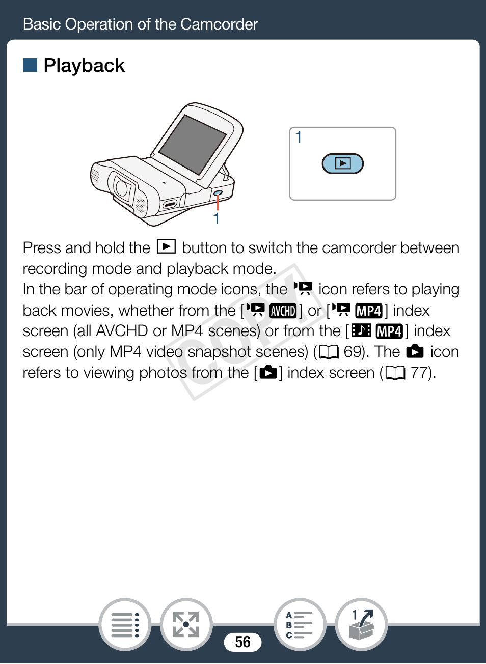 Cop y | Canon VIXIA mini X User Manual | Page 56 / 310