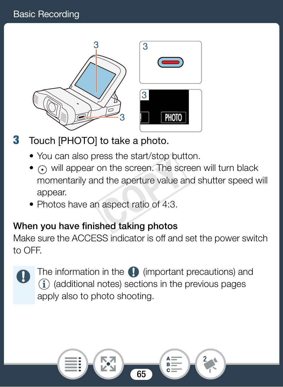 Cop y | Canon VIXIA mini X User Manual | Page 65 / 310